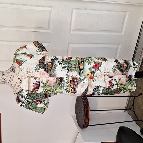 Bishop Street Hawaiian Dress palm trees car show Women Sz XL - Picture 8 of 9